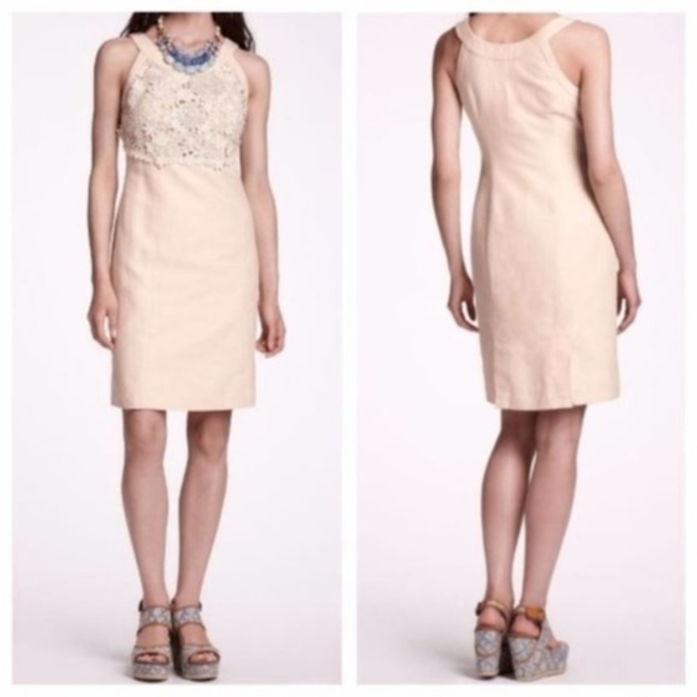 Anthropologie Postmark Cream Oleander Canvas Dress - Picture 2 of 8